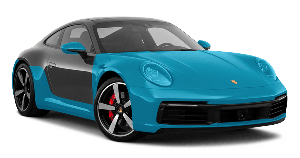 A blue and black sports car boasts a sleek, aerodynamic design and red brake calipers, enhanced by expert car detailing for a pristine finish.